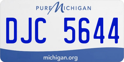 MI license plate DJC5644