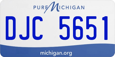 MI license plate DJC5651