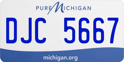 MI license plate DJC5667