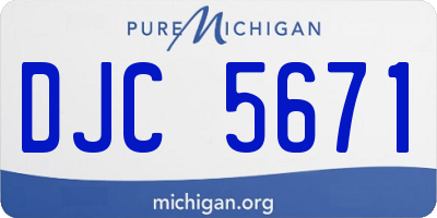 MI license plate DJC5671