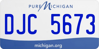 MI license plate DJC5673
