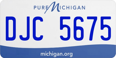 MI license plate DJC5675