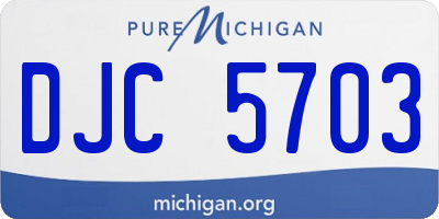 MI license plate DJC5703
