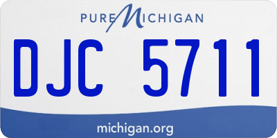 MI license plate DJC5711
