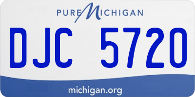 MI license plate DJC5720