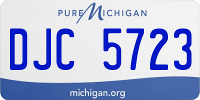 MI license plate DJC5723