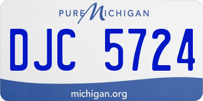 MI license plate DJC5724