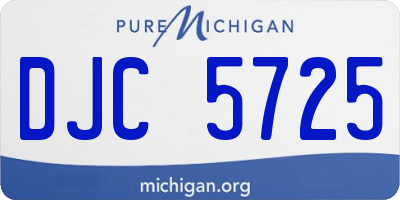 MI license plate DJC5725