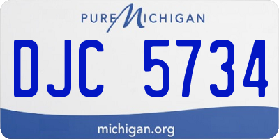 MI license plate DJC5734
