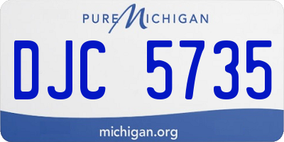 MI license plate DJC5735