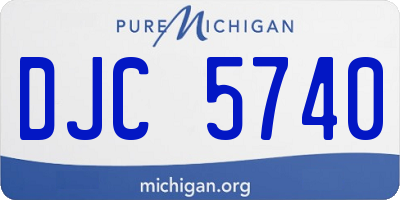MI license plate DJC5740