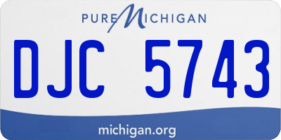 MI license plate DJC5743
