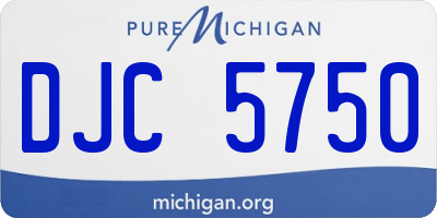 MI license plate DJC5750
