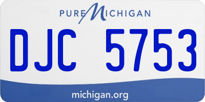 MI license plate DJC5753