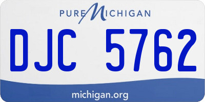 MI license plate DJC5762