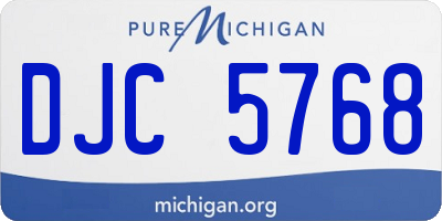 MI license plate DJC5768