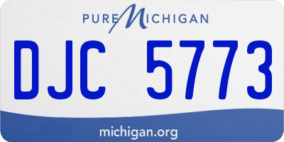 MI license plate DJC5773