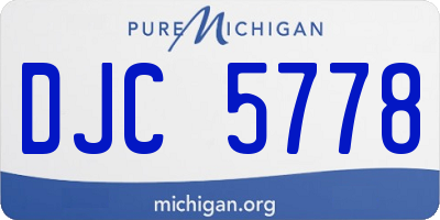 MI license plate DJC5778