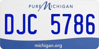 MI license plate DJC5786