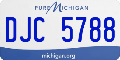 MI license plate DJC5788