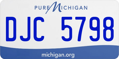 MI license plate DJC5798