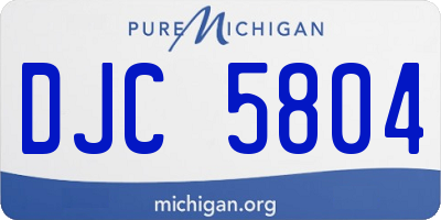 MI license plate DJC5804