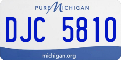 MI license plate DJC5810