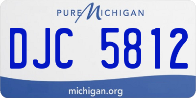 MI license plate DJC5812