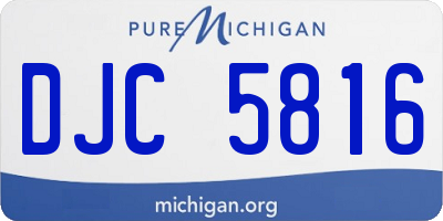 MI license plate DJC5816