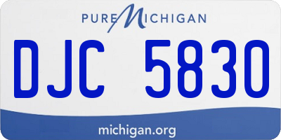 MI license plate DJC5830