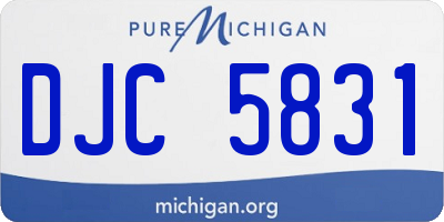 MI license plate DJC5831