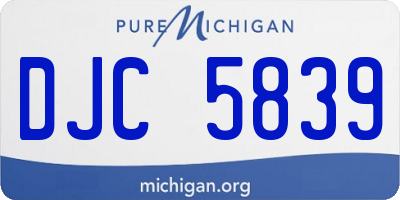 MI license plate DJC5839