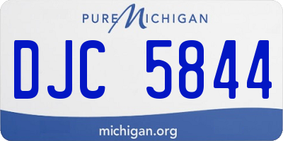 MI license plate DJC5844