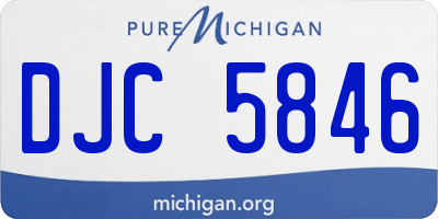 MI license plate DJC5846