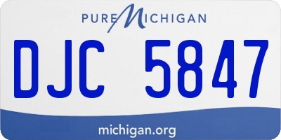 MI license plate DJC5847