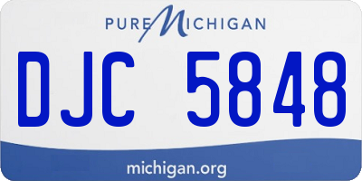 MI license plate DJC5848