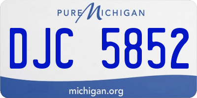 MI license plate DJC5852