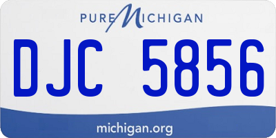 MI license plate DJC5856