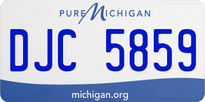 MI license plate DJC5859