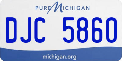 MI license plate DJC5860