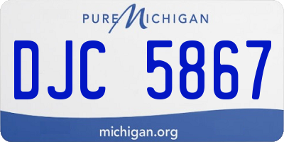 MI license plate DJC5867