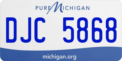 MI license plate DJC5868