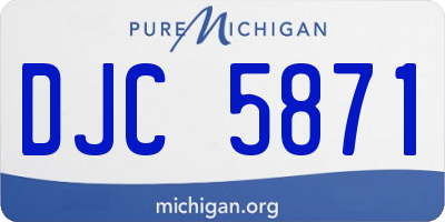 MI license plate DJC5871