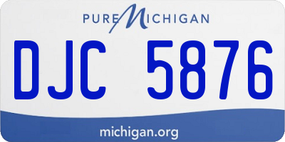 MI license plate DJC5876