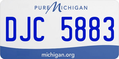 MI license plate DJC5883