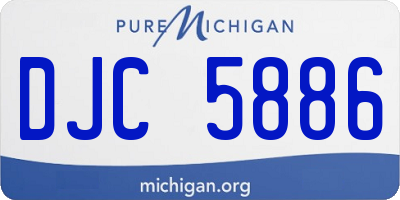 MI license plate DJC5886