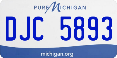 MI license plate DJC5893