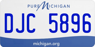 MI license plate DJC5896
