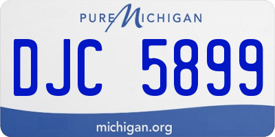 MI license plate DJC5899