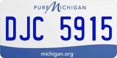MI license plate DJC5915
